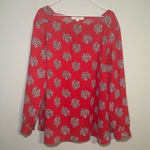 LOFT Red Floral Blouse Size 20 NWOT
